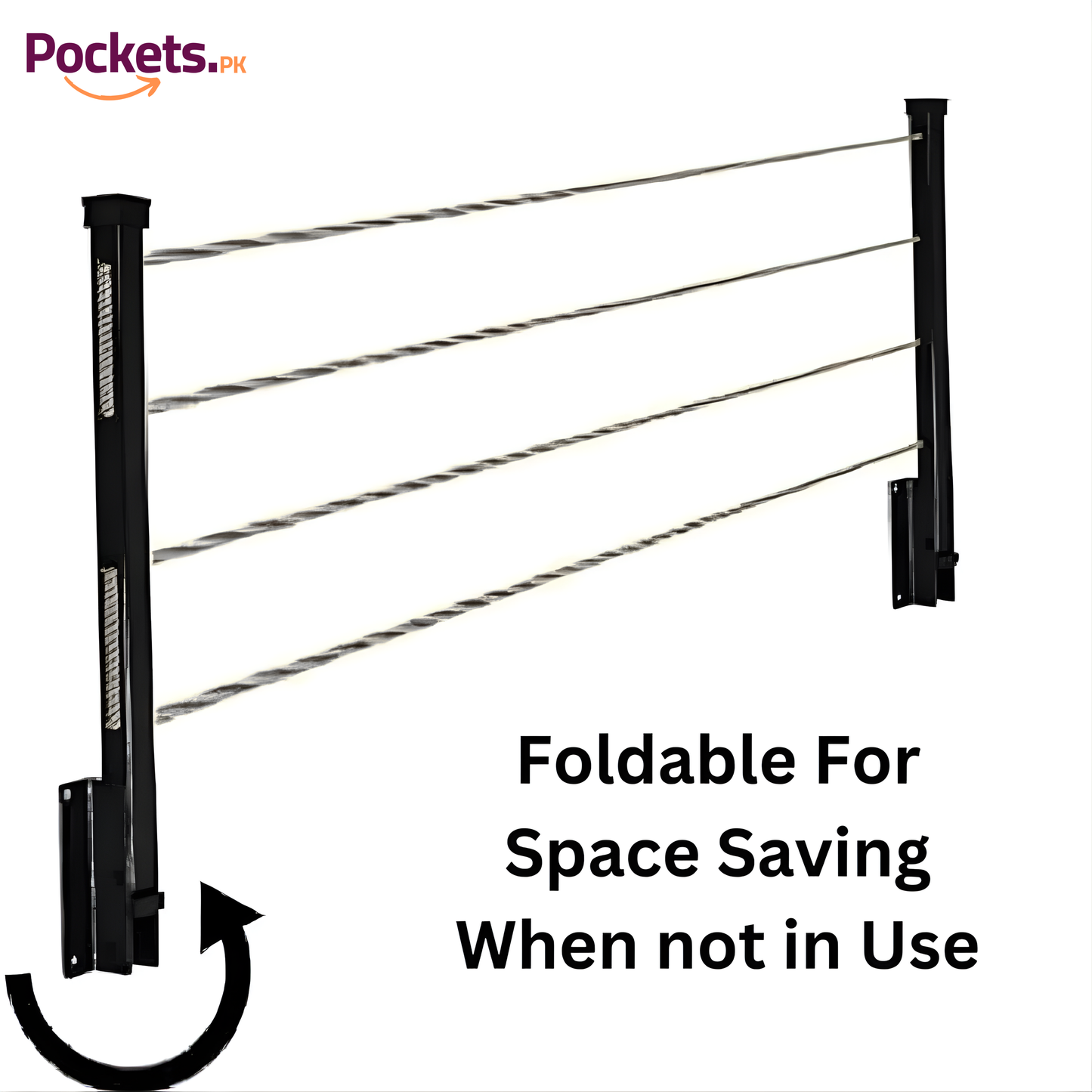 24 inch Foldable Metal Clothline Wall Mounted - Heavy Duty Laundry Dryer