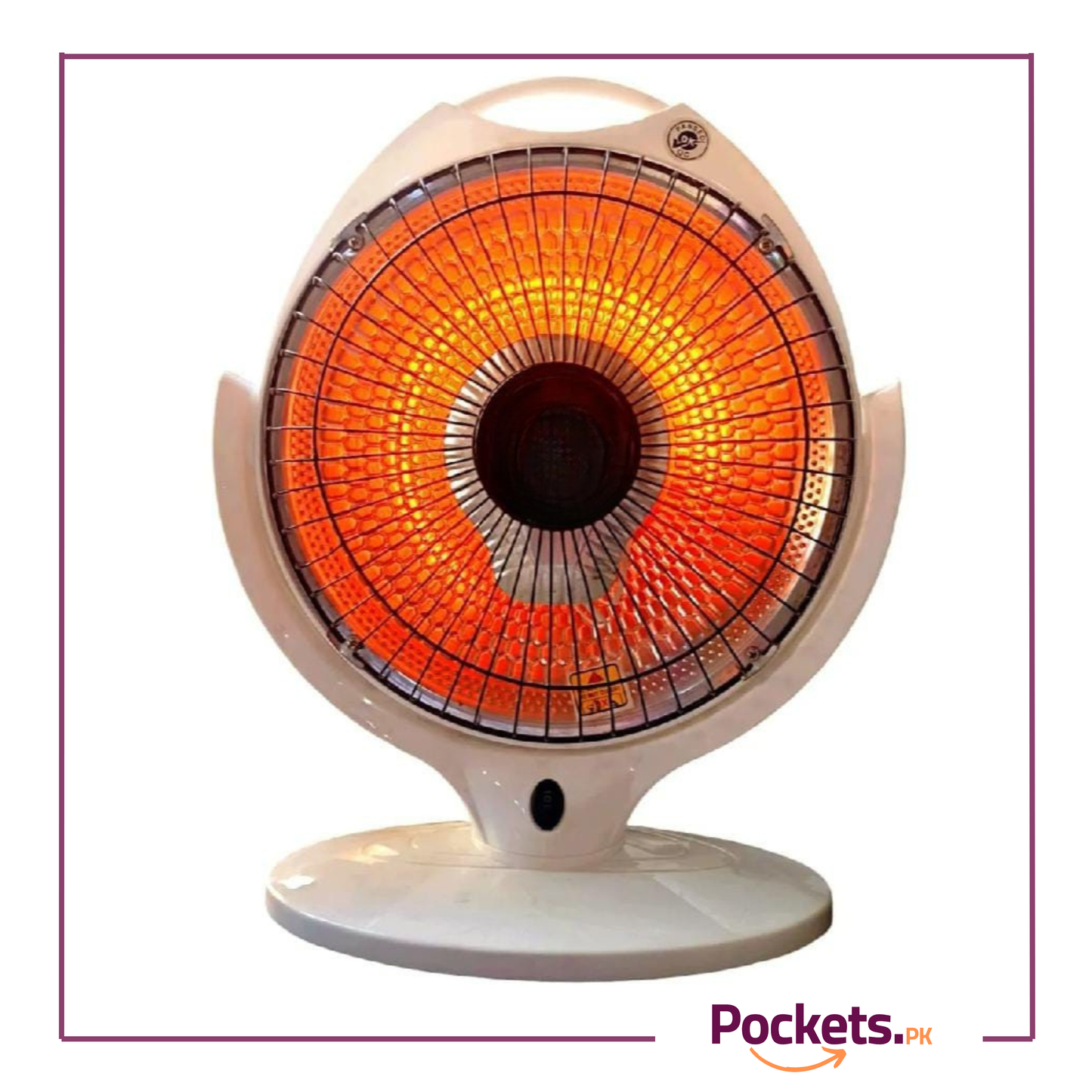 Premium 12-Inch Reflector Electric Carbon Heater with Adjustable Power (300W/600W) Moving Function Room Heater