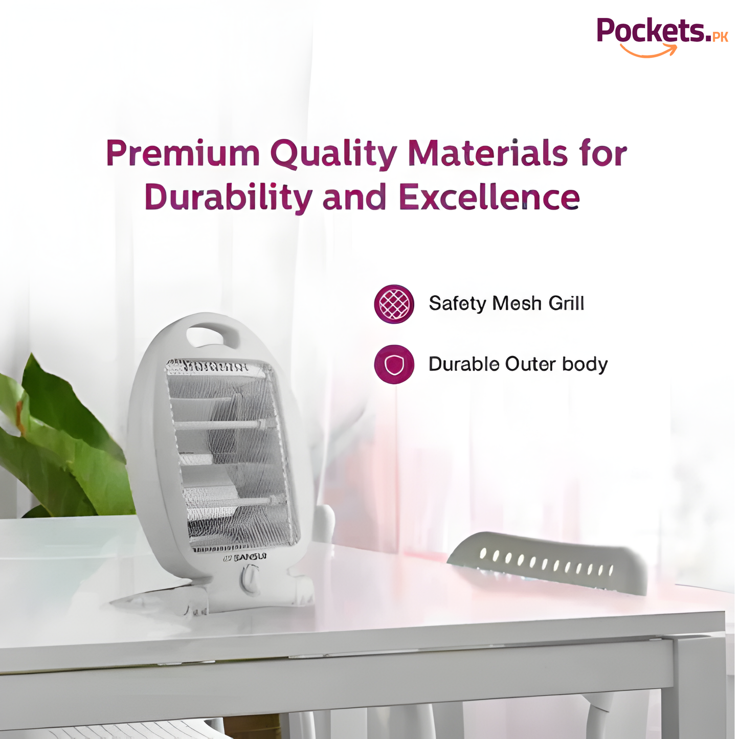 800W Indoor Ceramic Space Heater – Dual Power Levels | Portable & Energy Efficient Room Heater