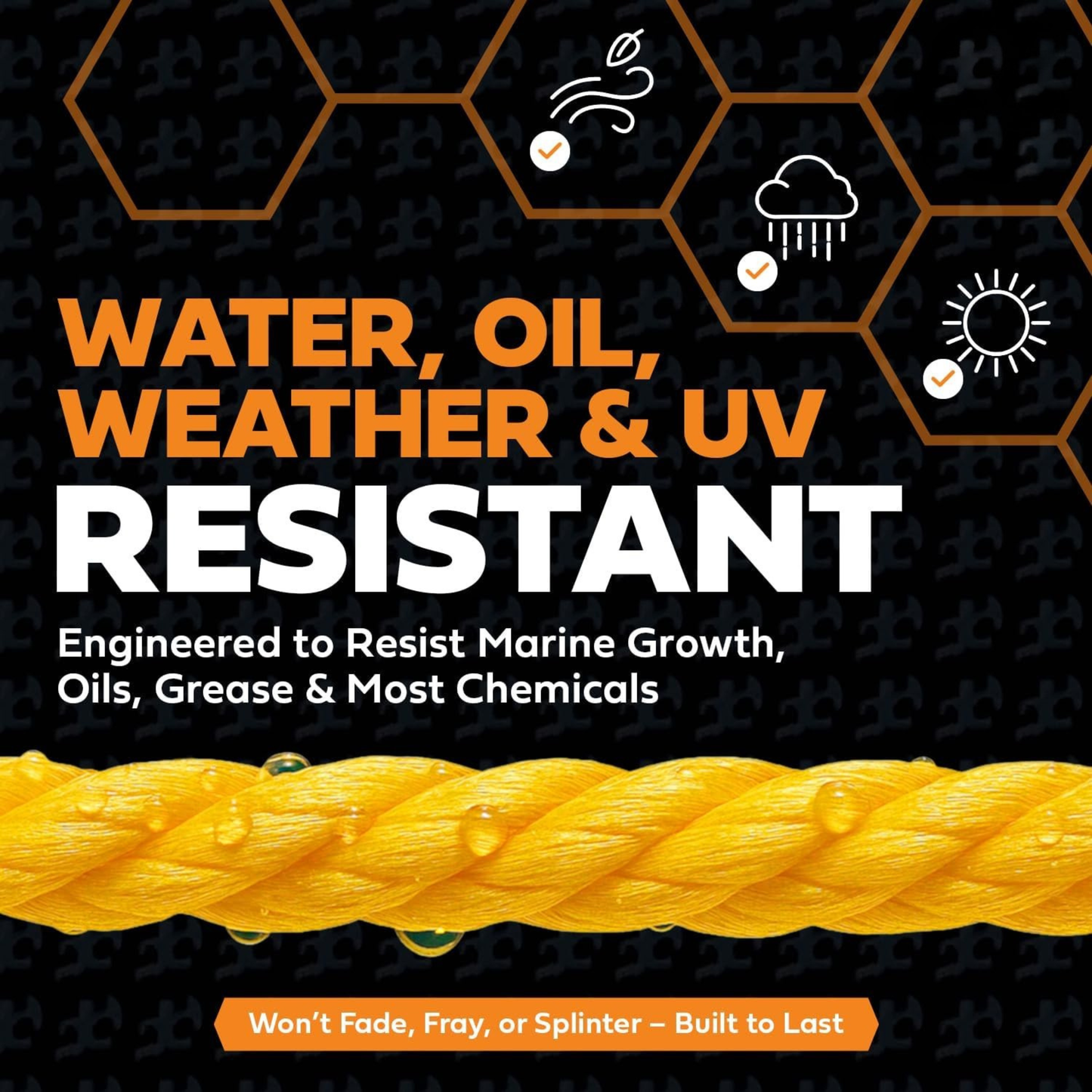 100ft Heavy-Duty Yellow Rope | Adjustable Parashot Clothesline for Indoor & Outdoor Use